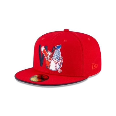 Washington Nationals Gorra | New Era MLB Double Logo 59fifty Fitted Cap Mexico - Rojos